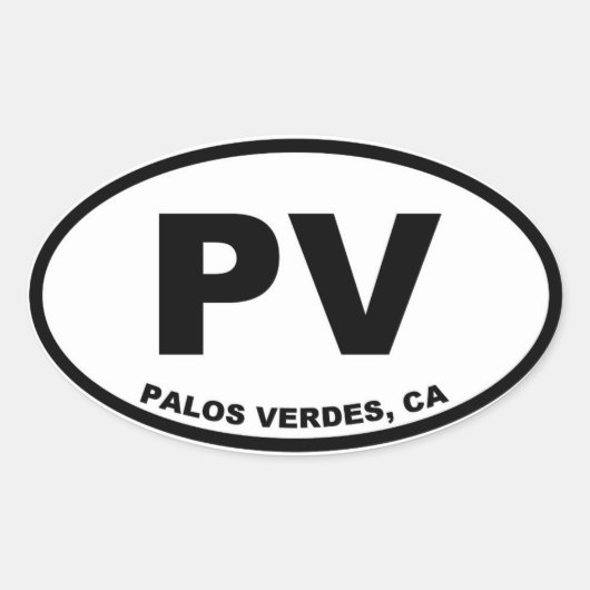 PV Palos Verdes ovaal Ovale Sticker (Voorkant)