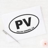 PV Palos Verdes ovaal Ovale Sticker (Envelop)