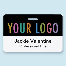 PVC Naam Badge Horizontale Logo Werk ID Label Zwar