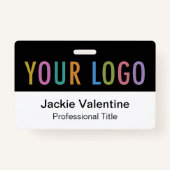 PVC Naam Badge Horizontale Logo Werk ID Label Zwar (Voorkant)