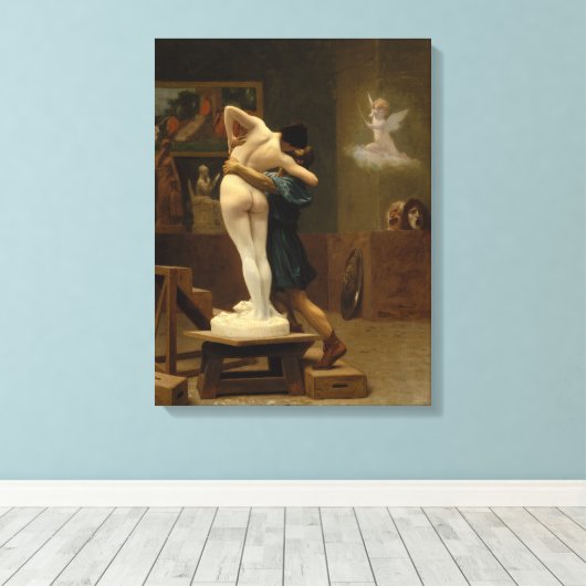 Pygmalion en Galatea door Jean-Leon Gerome Canvas Afdruk (Insitu (Houten vloer))