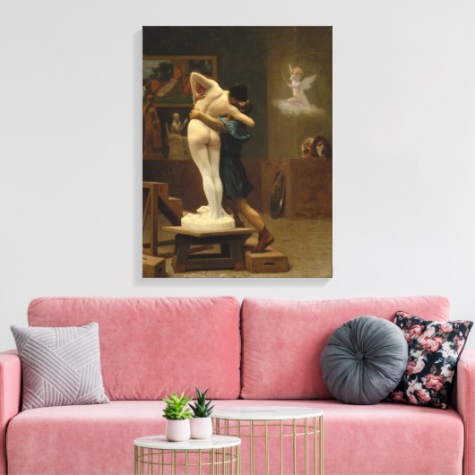Pygmalion en Galatea door Jean-Leon Gerome Canvas Afdruk (Insitu (Woonkamer))