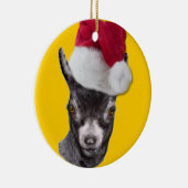 Pygmée Chèvre Santa Hat Ornement de Noël (Droite)