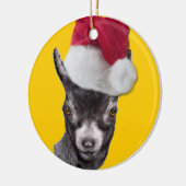 Pygmée Chèvre Santa Hat Ornement de Noël (Gauche)