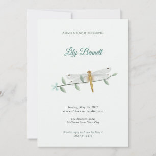 Pygmy Basker Libelle Baby Shower Uitnodiging