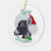 Pygmy Goat Santa Hat-kerstversiering Keramisch Ornament (Links)