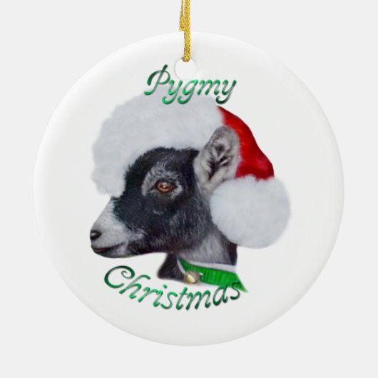 Pygmy Goat Santa Hat-kerstversiering Keramisch Ornament (Achterkant)