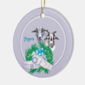 Pygora Goat Wreath Holiday Ornament (Links)
