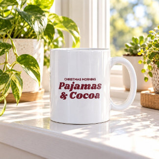 Pyjama de Noël du matin et mug fun de cacao