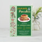 Pyjama- en pannenkoekenfeest uitnodiging (Staand voorkant)