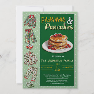Pyjama- en pannenkoekenfeest uitnodiging