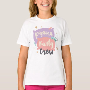 Pyjama Feest Crew Meisjes Slaapfeest Verjaardag T-shirt