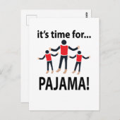 Pyjama Het is tijd voor pyjama Briefkaart (Voorkant / Achterkant)