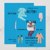 Pyjama Kerstfeest Uitnodiging (Voorkant / Achterkant)