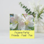 Pyjama Party ! Invitations Fleurs Soirée Pyjama (Debout devant)