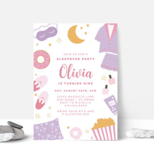 Pyjama Party · Sleepover Slumber Party uitnodiging