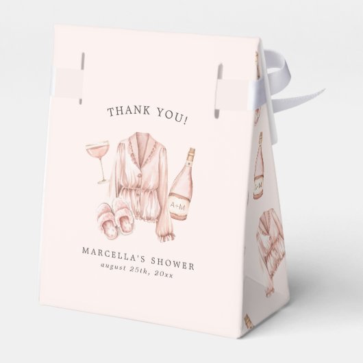 Pyjama & Prosecco Bruidsmeisje Uitnodiging Bedankdoosjes (Achterkant)