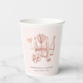 Pyjama & Prosecco Vrijgezellenfeest Bachelorette Papieren Bekers (Achterkant)