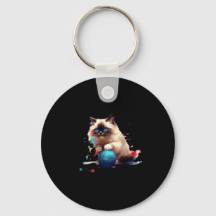 Pyjama Ragdoll Kat Perfect Voor Kattenliefhebbers! Sleutelhanger