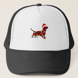 Pyjama Rode Buffalo Plaid Dachshund Hond Kerstmis Trucker Pet
