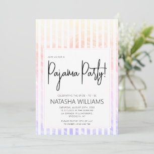 Pyjamafeest met Kleurrijke Pastel Elegante Strepen Kaart