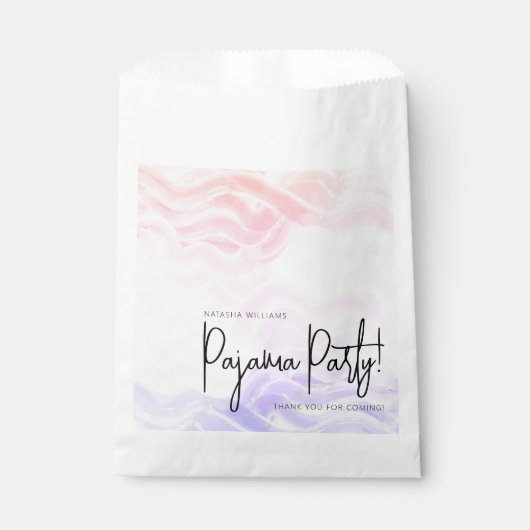 Pyjamafeestje Kleurrijk Pastel Elegant  Bedankzakje (Voorkant)