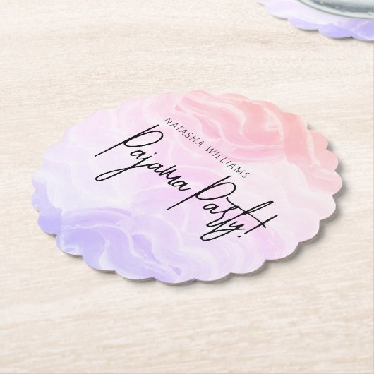 Pyjamaparty Kleurrijk Pastel Elegant  Kartonnen Onderzetters (Gekanteld)