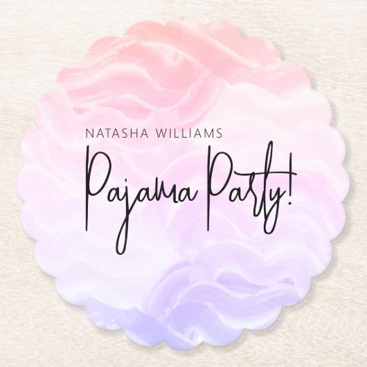 Pyjamaparty Kleurrijk Pastel Elegant  Kartonnen Onderzetters (Voorkant)