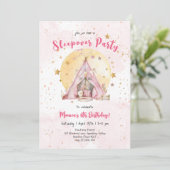 Pyjamaparty verjaardagsfeestje voor kinderen kaart (Staand voorkant)