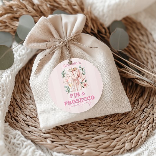 Pyjama's en Prosecco Bachelorette Ronde Sticker