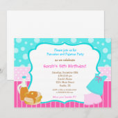 Pyjamas et invitations d'anniversaire de crêpe (Devant / Derrière)