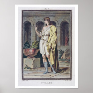 Pylades, kostuum voor "Andromache" van Jean Racine Poster