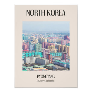 Pyongyang Noord-Korea Reisposter DVK Foto Afdruk