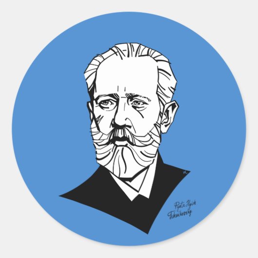 Pyotr Tchaikovsky Ronde Sticker (Voorkant)