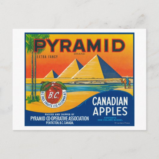 Pyramid Apple Label - Penticton B.C. Canada Briefkaart (Voorkant)