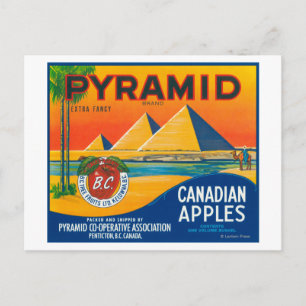 Pyramid Apple Label - Penticton B.C. Canada Briefkaart