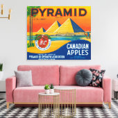 Pyramid Apple Label - Penticton B.C. Canada Canvas Afdruk (Insitu (Woonkamer))