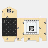 Pyramid Cube Zwart Wit Crème Bedankdoosjes (Ongevouwen)