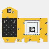Pyramid Cube Zwart Wit Geel Bedankdoosjes (Ongevouwen)