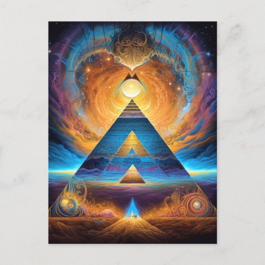 Pyramid Psychedelic Mystical Visionary Art Briefkaart (Voorkant)