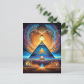Pyramid Psychedelic Mystical Visionary Art Briefkaart (Staand voorkant)