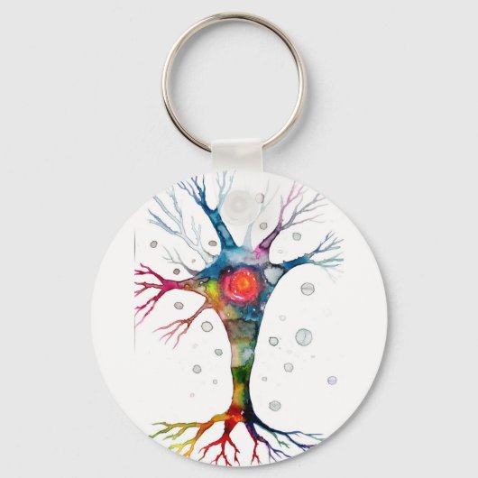 Pyramidaal neuron in de neocortex sleutelhanger (Voorkant)
