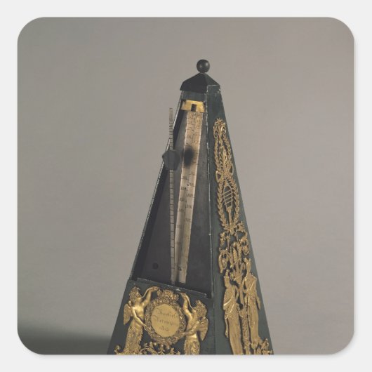 Pyramidale metronoom, 1815 vierkante sticker (Voorkant)