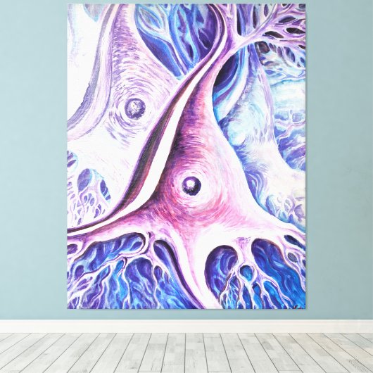 Pyramidale neuronen canvas afdruk (Insitu (Houten vloer))