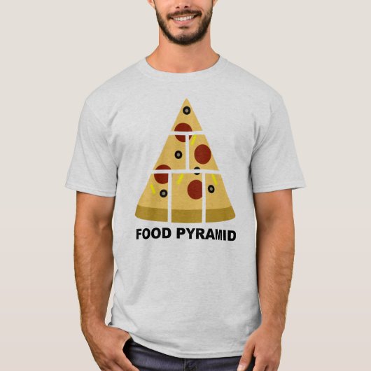 Pyramide alimentaire de pizza T-Shirt drôle (Devant)