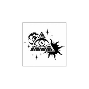 Pyramide en het oog 	rubberstempel