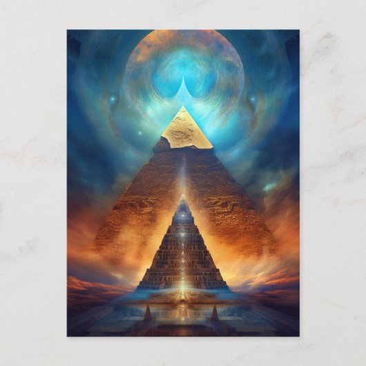 Pyramide mystical Fantasy Visionary Art Briefkaart (Voorkant)