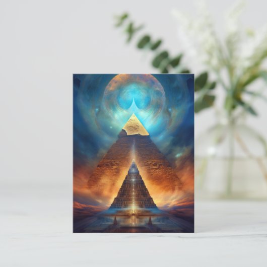 Pyramide mystical Fantasy Visionary Art Briefkaart (Staand voorkant)