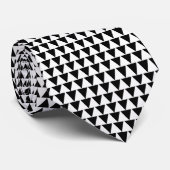 Pyramide Pattern - White on Black Stropdas (Opgerold)