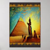 Pyramide, Statues, Egypte | AI Art Poster (Devant)